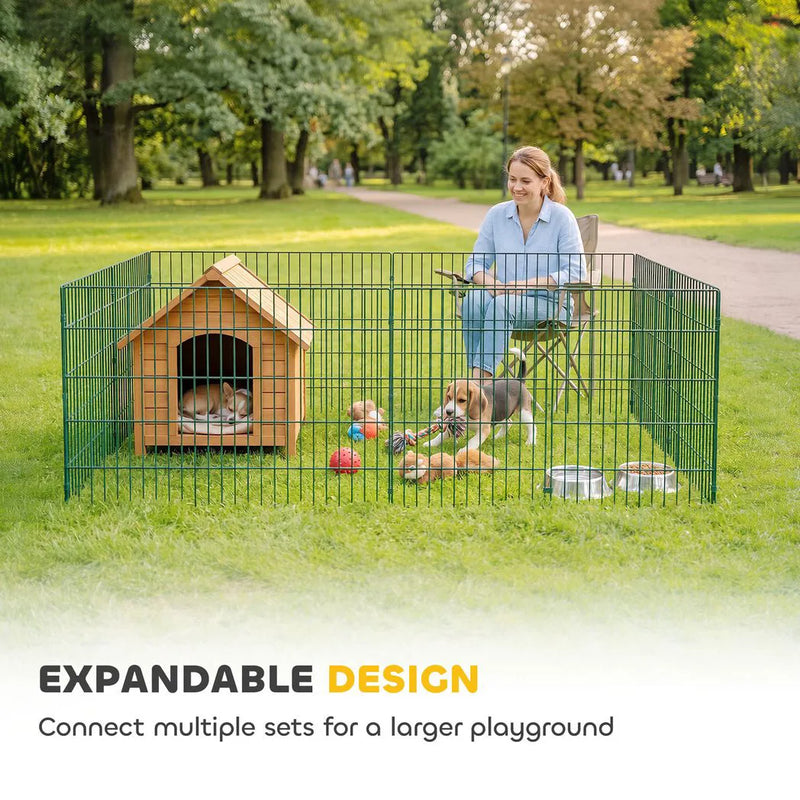 PawHut 8 Panel Pet Playpen for Medium Dogs Indoor Outdoor 80 cm Height
