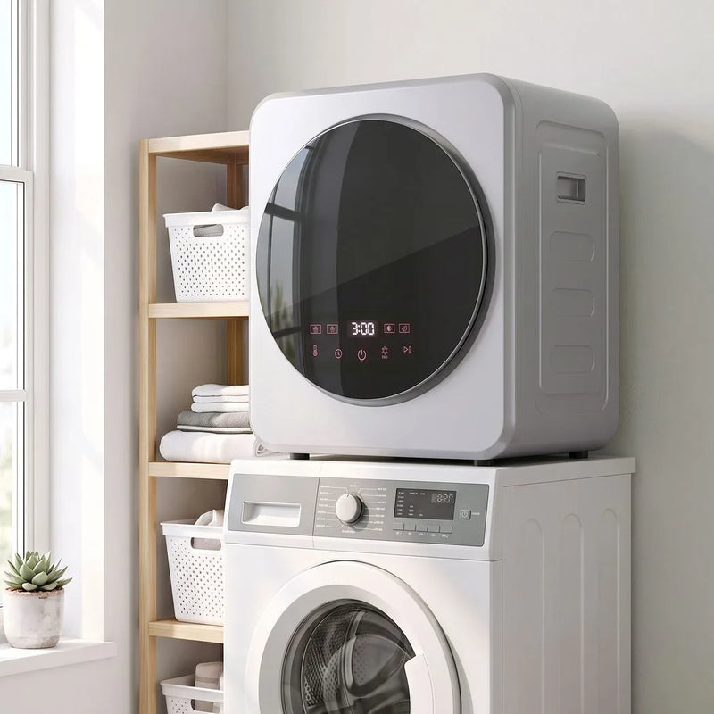 HOMCOM Vented Tumble Dryer, 4 kg Front Tumble Dryer with Stainless Steel Tub, 800W Compact Freestanding, Silver
