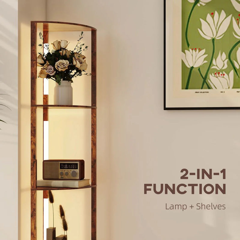 HOMCOM 4-Tier Corner Floor Lamp