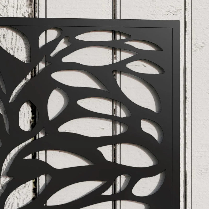 Outsunny Outdoor Metal Planter, with Back Trellis - Black