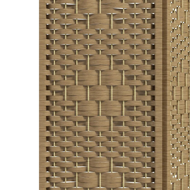 HOMCOM 4 Panel Folding Room Divider, Privacy Screen, Paravent Partition Separator for Living Room, Bedroom, Natural