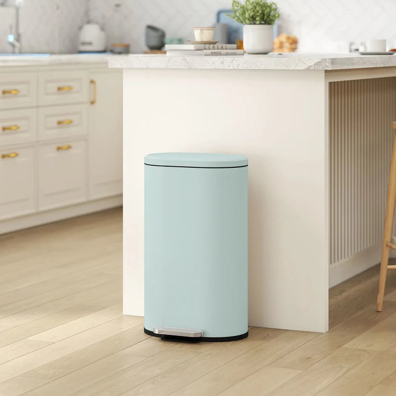 HOMCOM 30 L Modern Curved Kitchen Bin - Green