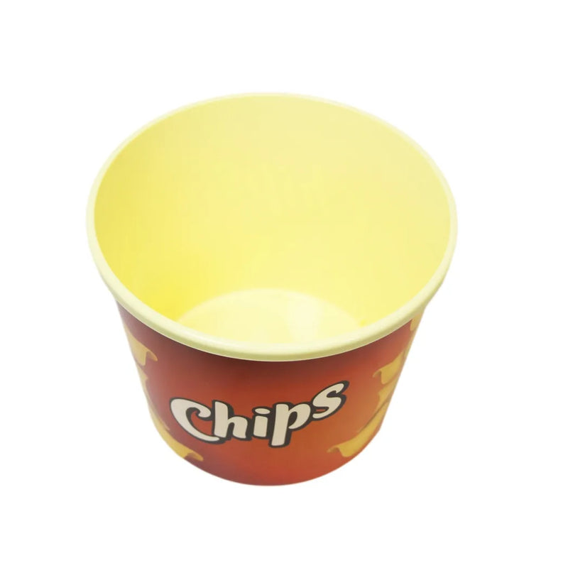 Traditional Red Popcorn Chips Bucket Plastic Home Movie Night Assorted Designs