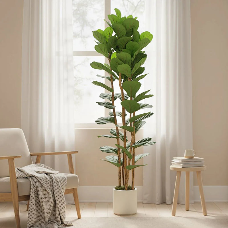 HOMCOM 180cm Artificial Fiddle Leaf Fig Tree - Green