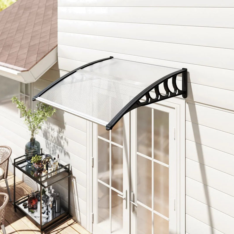 Outsunny Front Door Canopy, Outdoor Awning, Rain Shelter for Window, Porch and Front/Back Door, 103 x 96.5 cm, Clear