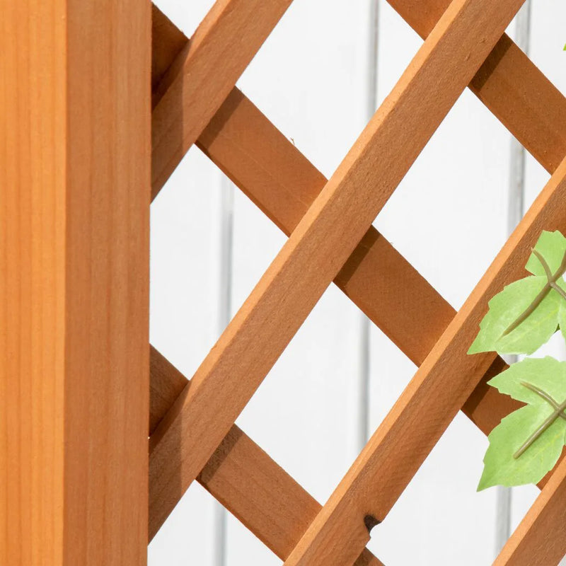 Outsunny Raised Garden Bed with Arch Trellis, Freestanding Garden Planter Box for Vine Climbing Plant Flower Herb, Brown