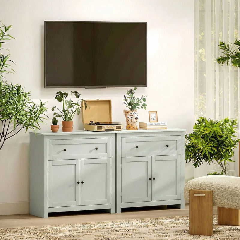 HOMCOM Sideboard Storage Cabinet, Modern Kitchen Cupboard with Adjustable Shelf, Drawer and Double Doors, Green