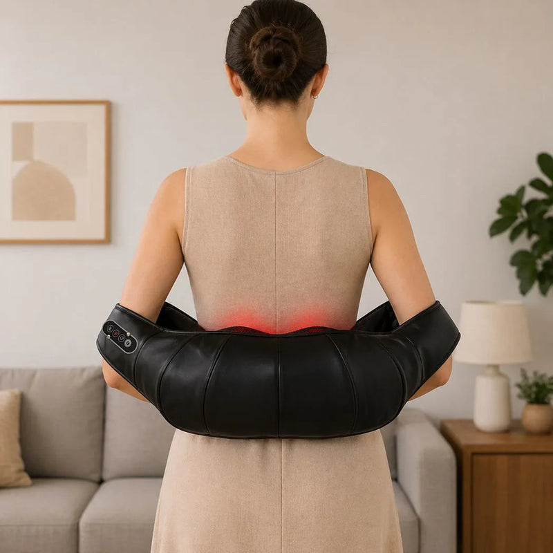 HOMCOM Neck and Shoulder Massager with Heat, Deep Tissue Shiatsu 3D Kneading Massager for Neck, Back, Waist, Foot and Leg