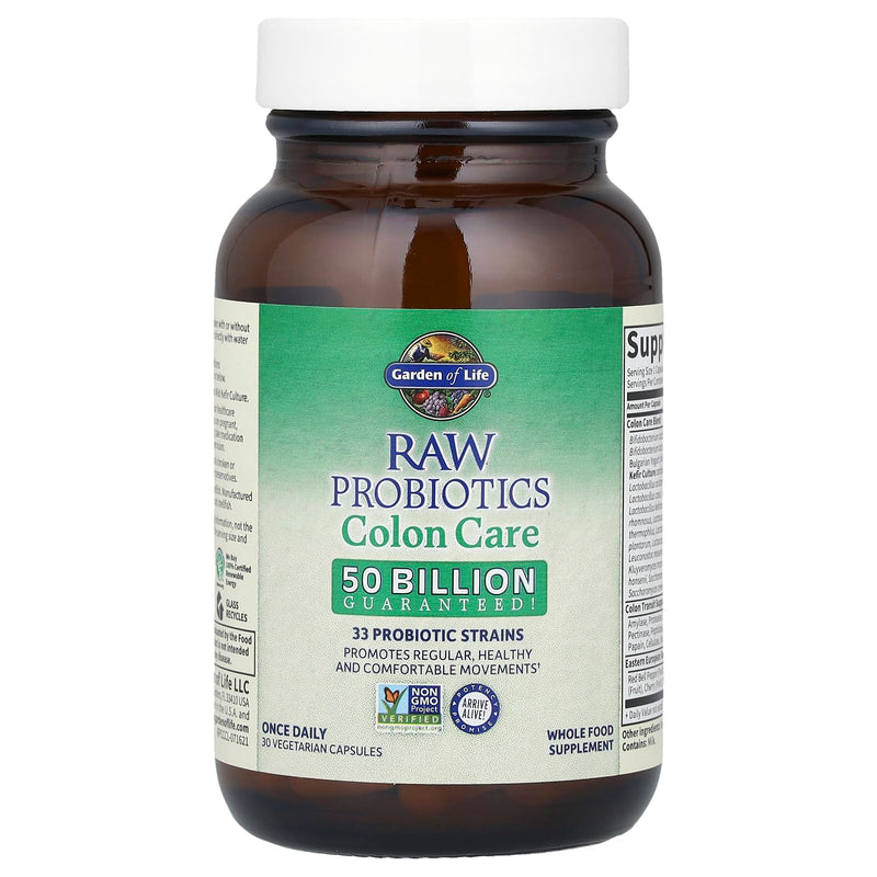 Garden of Life Raw Probiotics Colon Care - 50B CFU, 30 Capsules