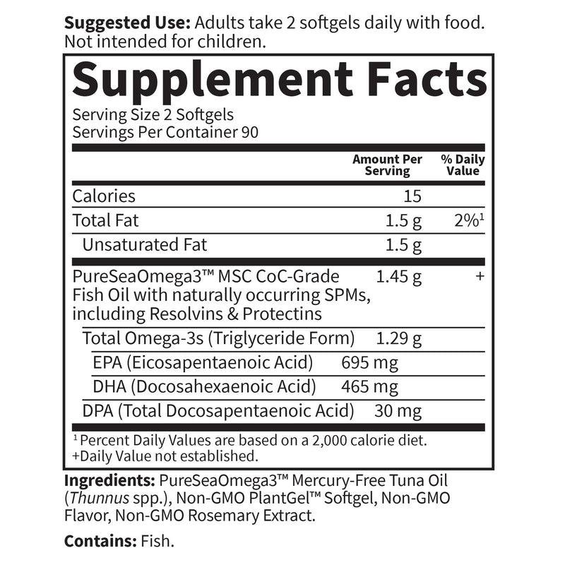 Garden of Life Dr. Formulated Advanced Omega Fish Oil - Lemon | 1,290 mg Omega-3 (EPA 695 mg, DHA 465 mg, DPA 30 mg), TG Form, 180 Softgels