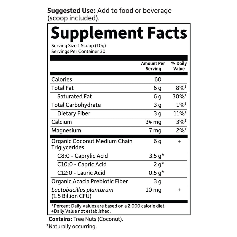 Garden of Life Dr Formulated Keto Organic MCT Powder - 6g MCTs, Probiotics