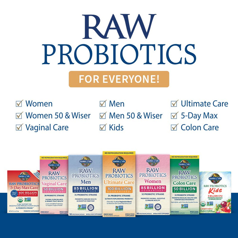 Garden of Life Organic Raw Probiotics for Kids – 5 Billion CFU, 60 Servings