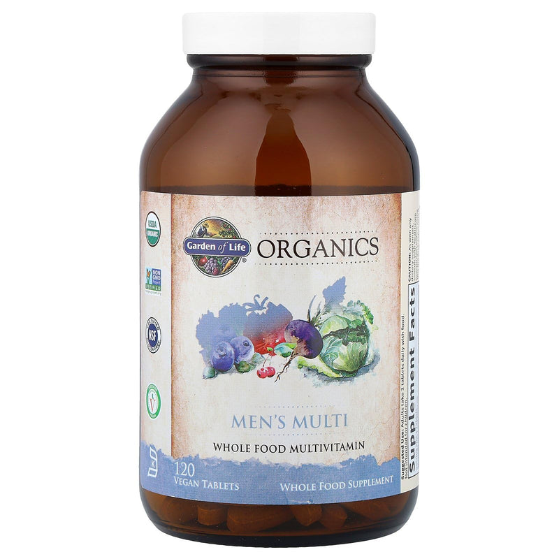 Garden of Life Organics Men's Multi – Certified Organic Vegan Multivitamin, 120 Tablets