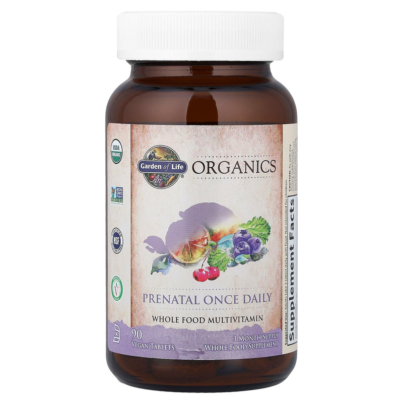 Garden of Life Prenatal Vitamins for Women – Organic Folate, Vegan, Non-GMO, 90-Day Supply