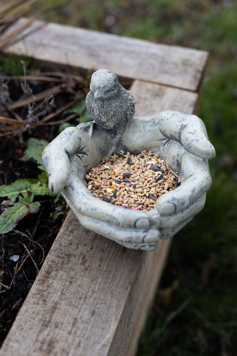 Decorative Stone Effect Bird Bath Bird Feeder Garden Ornament