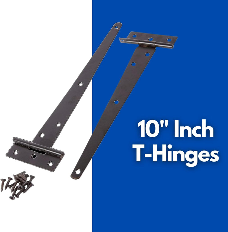 10 Inch Garden Gate Hinges Heavy Duty T Hinges 2 Pack