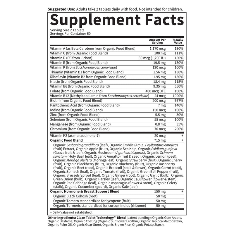 Garden of Life Organics Women 40+ Multivitamin – Organic, Vegan, Hormone & Breast Health Support (120 Tablets)