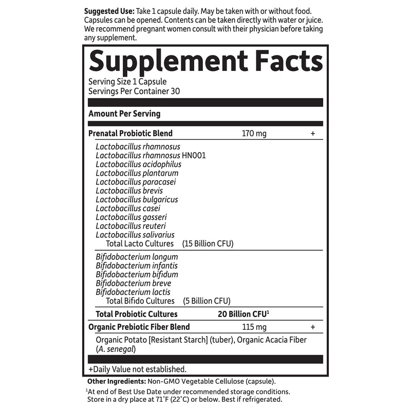Garden of Life Dr. Formulated Probiotics Once Daily Prenatal – 20B CFU, 16 Strains, 30 Count