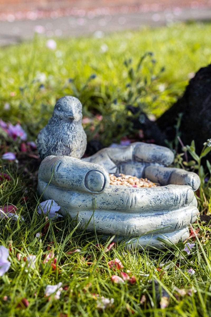 Decorative Stone Effect Bird Bath Bird Feeder Garden Ornament