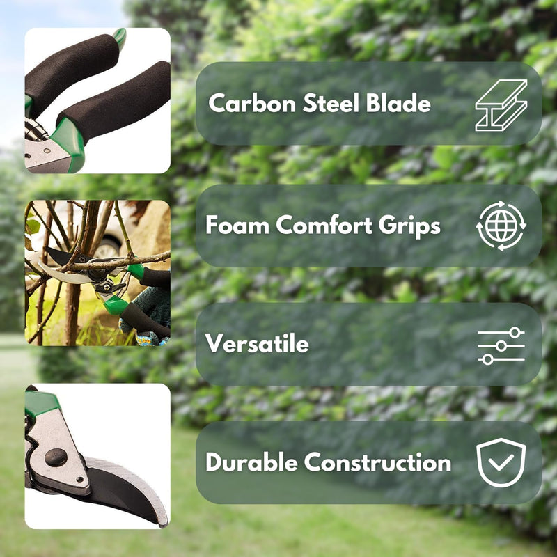 Pruning Shears 8 Inch Carbon Steel Garden Secateurs