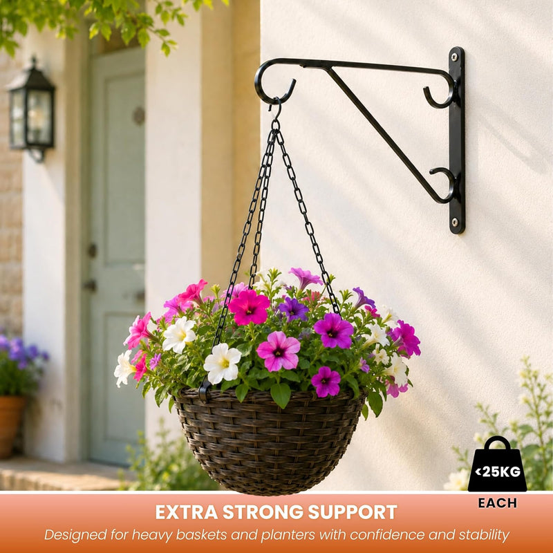 2 Pack Heavy Duty Hanging Basket Wall Brackets 14/16"