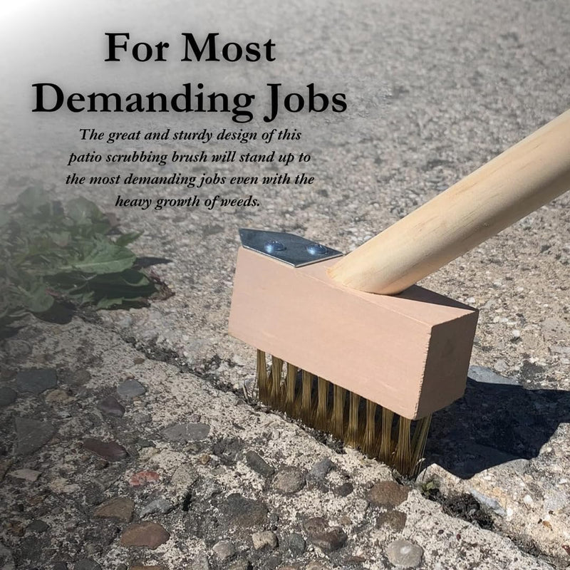 Patio Weed Remover Wire Brush with Scraper for Paving