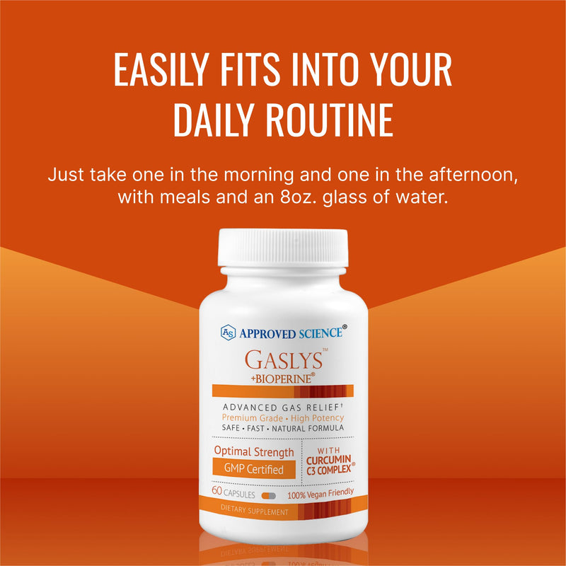 Gaslys by Approved Science: Soothe Digestive Tract with Artichoke, Ginger & Fennel - 60 Count