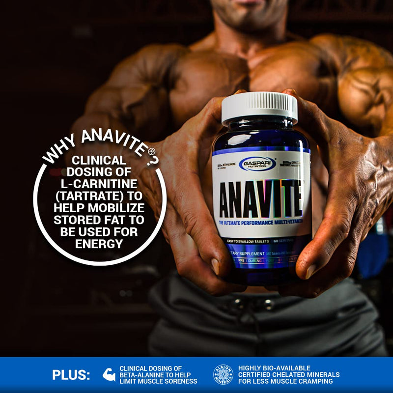 Gaspari Nutrition Anavite – Sports Multi-Vitamin with Amino Acids, Beta-Alanine & L-Carnitine (180 Tablets)