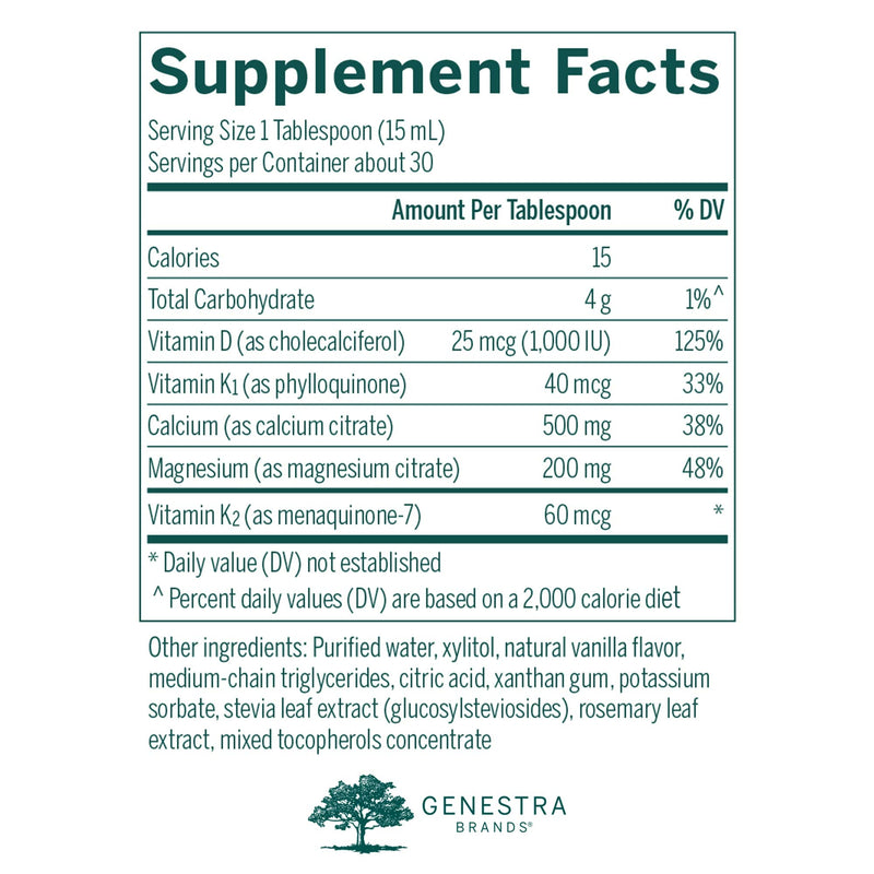 Genestra Cal Mag Vanilla Liquid + – Calcium Magnesium Supplement | 15.2 fl oz