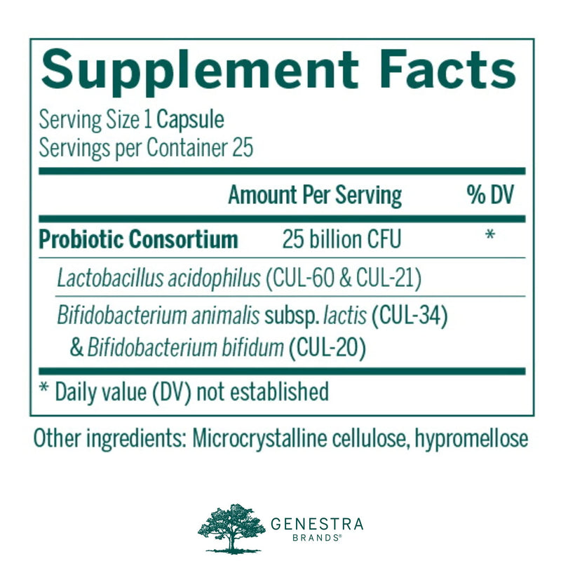 Genestra HMF Intensive Probiotic - Shelf-Stable GI Health, 25 Veg Caps