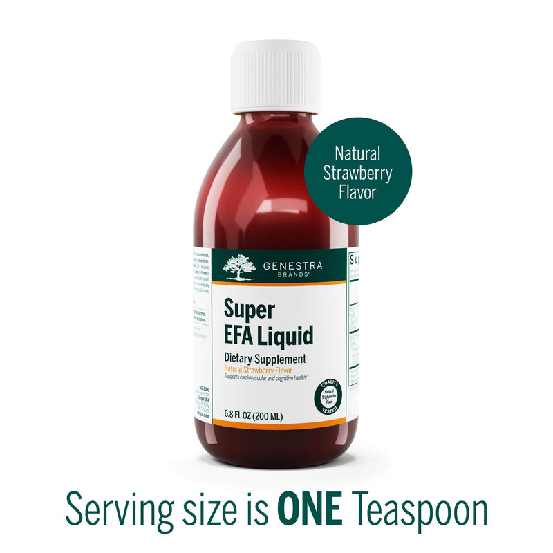 Genestra Super EFA Liquid – EFA Supplement for Heart, Brain, Eyes & Nerves | 6.8 fl oz | Natural Strawberry Flavor