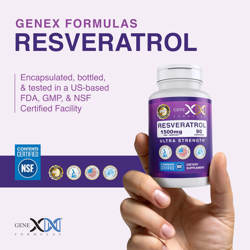 Genex Formulas Resveratrol 1500 mg – NSF Certified, Gluten Free, 90 Count
