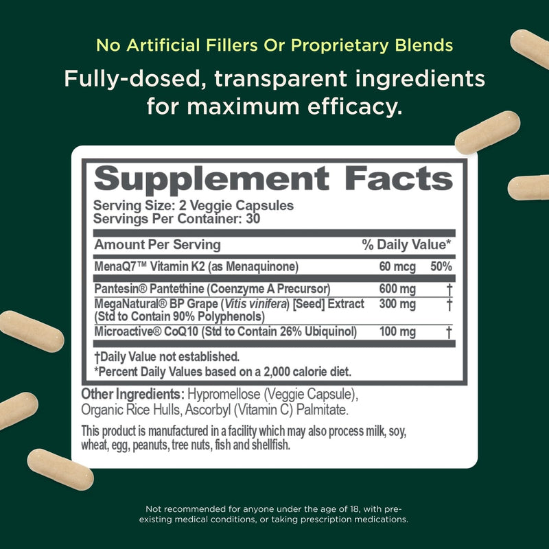 Genius Heart - Daily Heart Support Supplement | Vegan, Non-GMO, Gluten-Free | 60 Veggie Pills