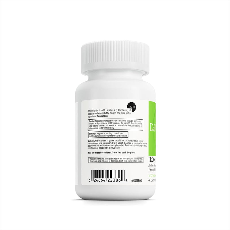DAVINCI Labs Iron Bis-Glycinate – Gentle Iron for Women & Men | Vegan, 60 Vegetarian Capsules