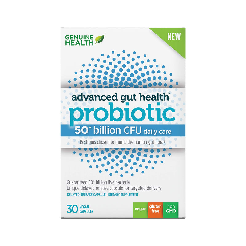 Genuine Health Probiotics 50B CFU – 15 Strains, Vegan, Soy & Gluten Free, 30 Count