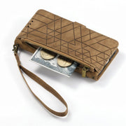 Geometric Zipper Wallet Side Buckle Leather Phone Case, For iPhone 14 Pro Max, For iPhone 7 / 8 / SE 2022, For iPhone 13 Pro Max, For iPhone 13 Pro - InStock