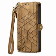 Geometric Zipper Wallet Side Buckle Leather Phone Case, For iPhone 14 Pro Max, For iPhone 7 / 8 / SE 2022, For iPhone 13 Pro Max, For iPhone 13 Pro - InStock