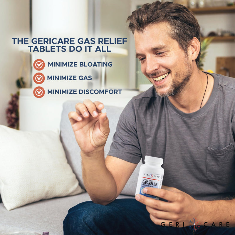 GeriCare Simethicone Chewables 80mg - Mint Flavor, 100 Tablets | Fast Gas Relief