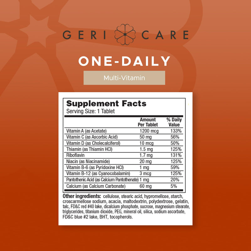 GeriCare One-Daily Multi-Vitamin Tablets Dietary Suplement 100 Count (Pack of 1)
