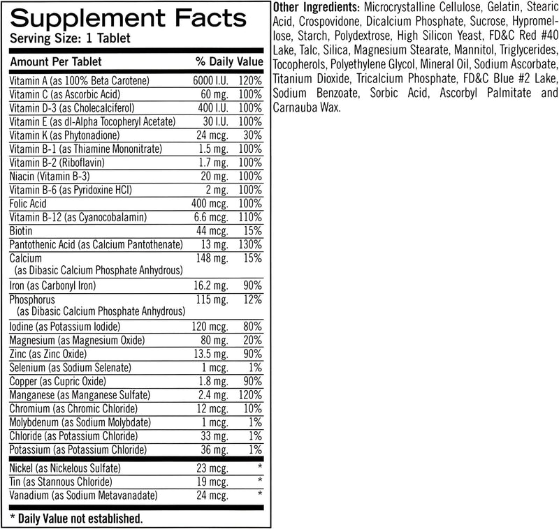 Geritol Complete Tablets – 100 Count (Pack of 3) | Multivitamin Supplement