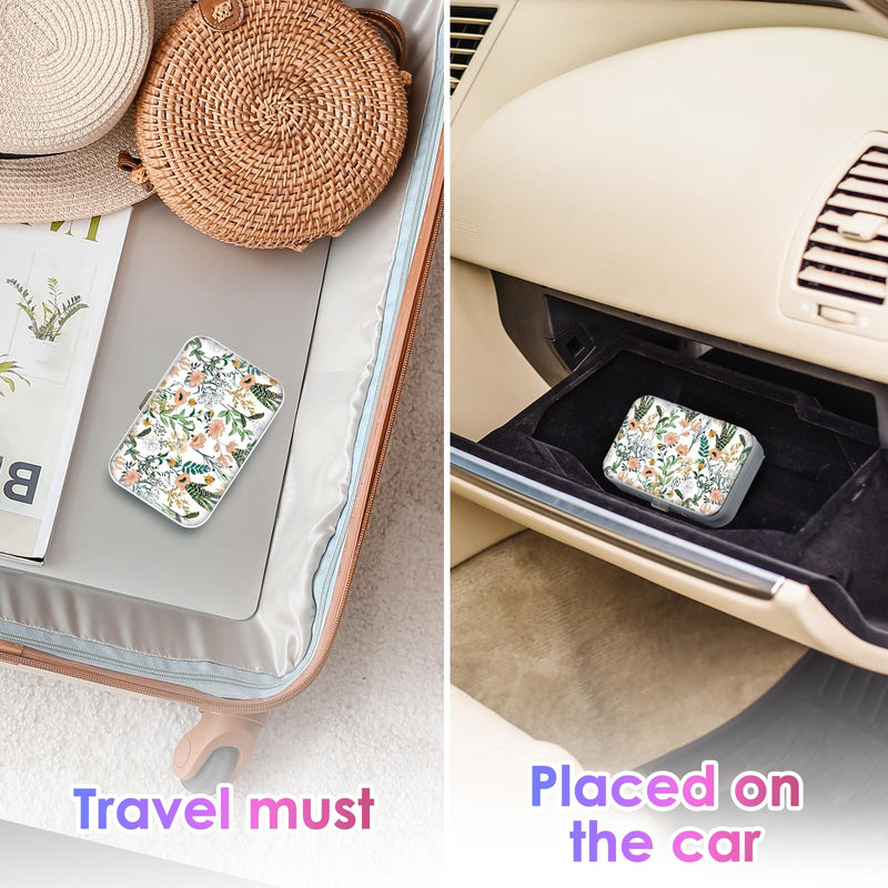 Gerkia Dental Floss Portable Case – Travel Dispenser for Floss Picks (15–20), White Flower