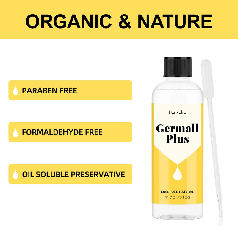 Germall Plus 11 oz Liquid Preservative – Oil-Soluble Natural Preservative for Soap, Lotion, Creams
