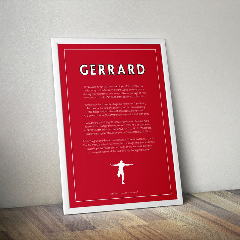 Steven Gerrard Liverpool Poem Print