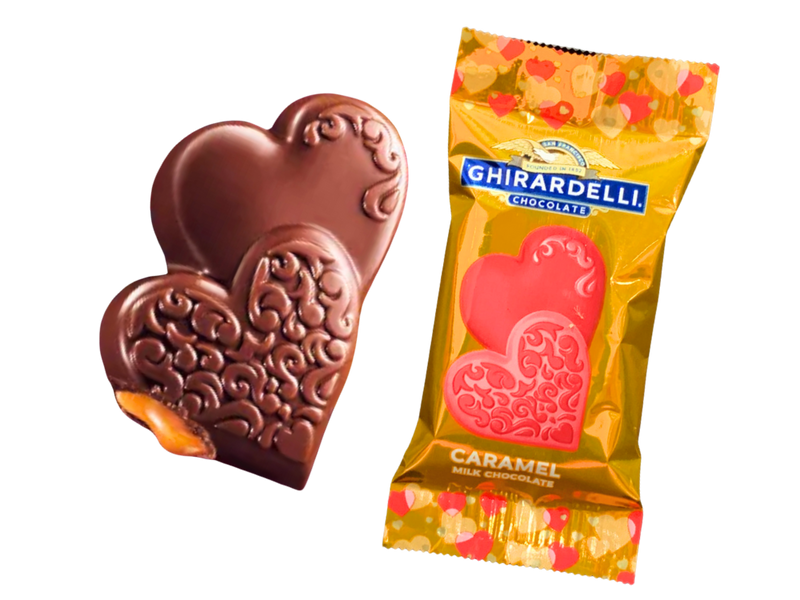 Ghirardelli Caramel Milk Chocolate Duo Hearts