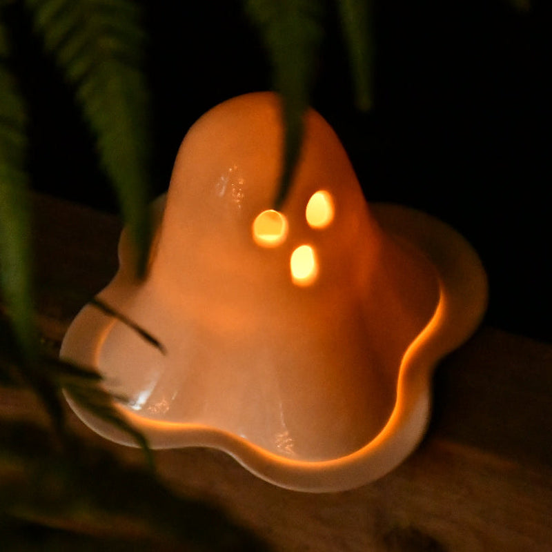 Ghost Tealight Holder (Unique tealight holder designed for halloween, translucent while lighting in the dark)