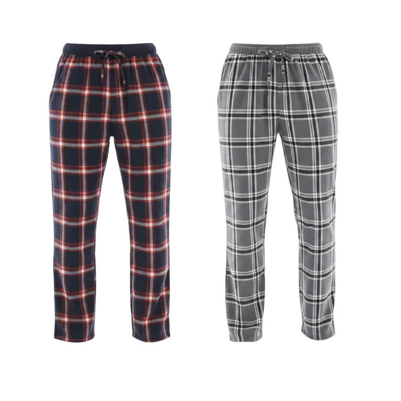 Men's Flannel Pyjama Bottoms - Unmatched Comfort and Style, Pack of 2