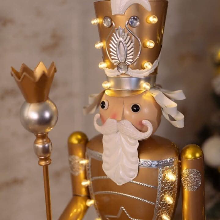 4ft Giant Light Up Christmas Nutcracker with 10 Warm LEDs