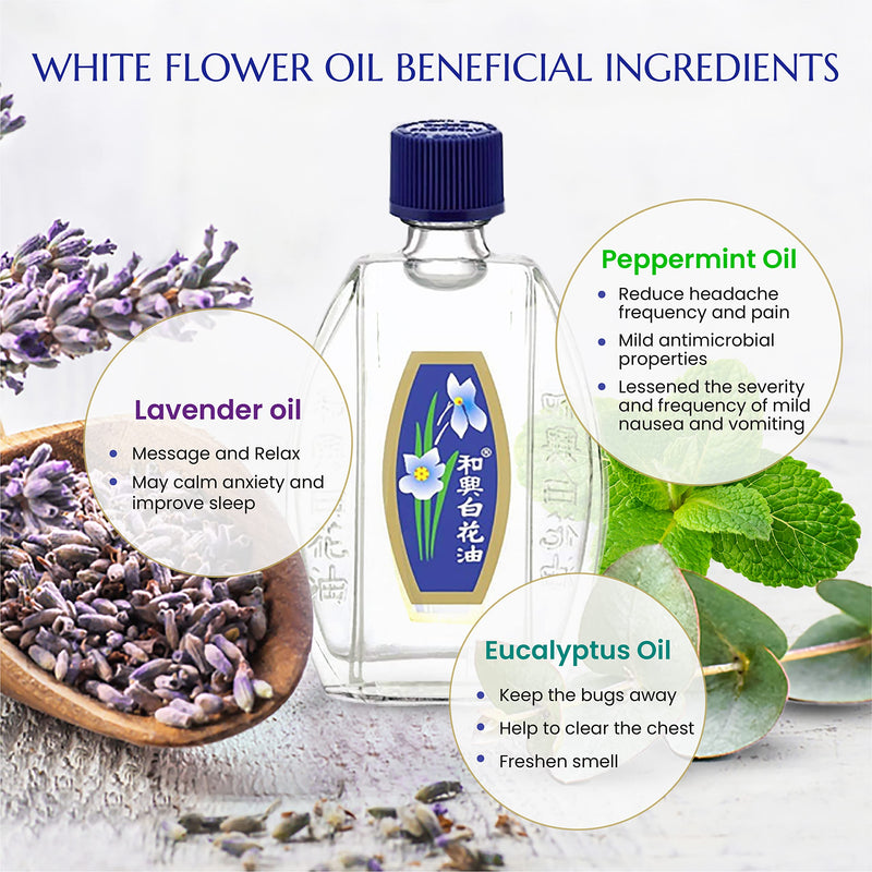 White Flower External Analgesic Balm Oil 10ml | Authentic US Import (1 Pack)