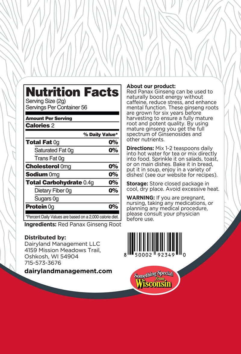 Red Panax Ginseng Powder (8 oz) – 10% Ginsenosides, Energy & Mood | Dairyland