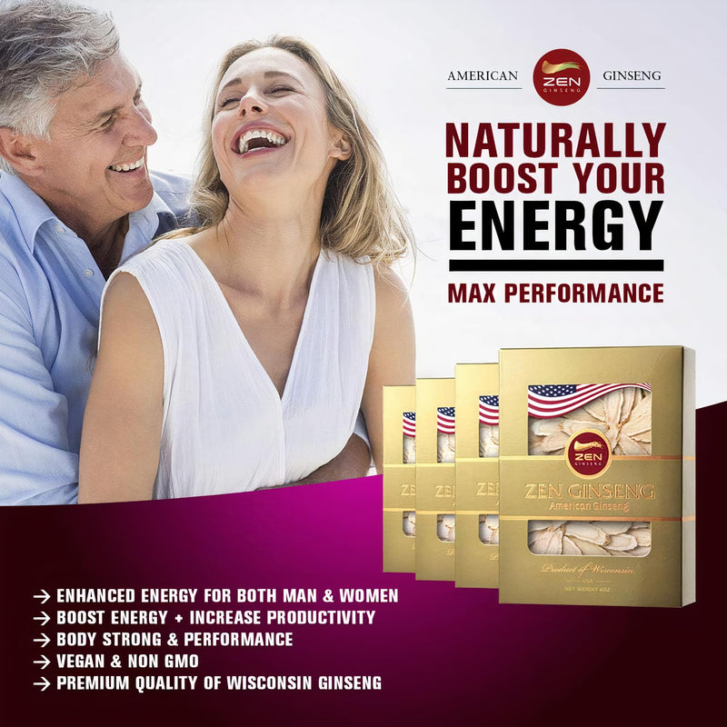 American Wisconsin Ginseng Slices - 16 oz | Boost Energy, Performance & Mood